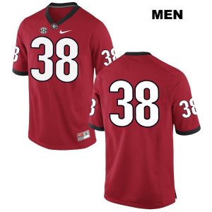 Men's Georgia Bulldogs NCAA #38 Joseph Hull Nike Stitched Red Authentic No Name College Football Jersey ACN6454LN